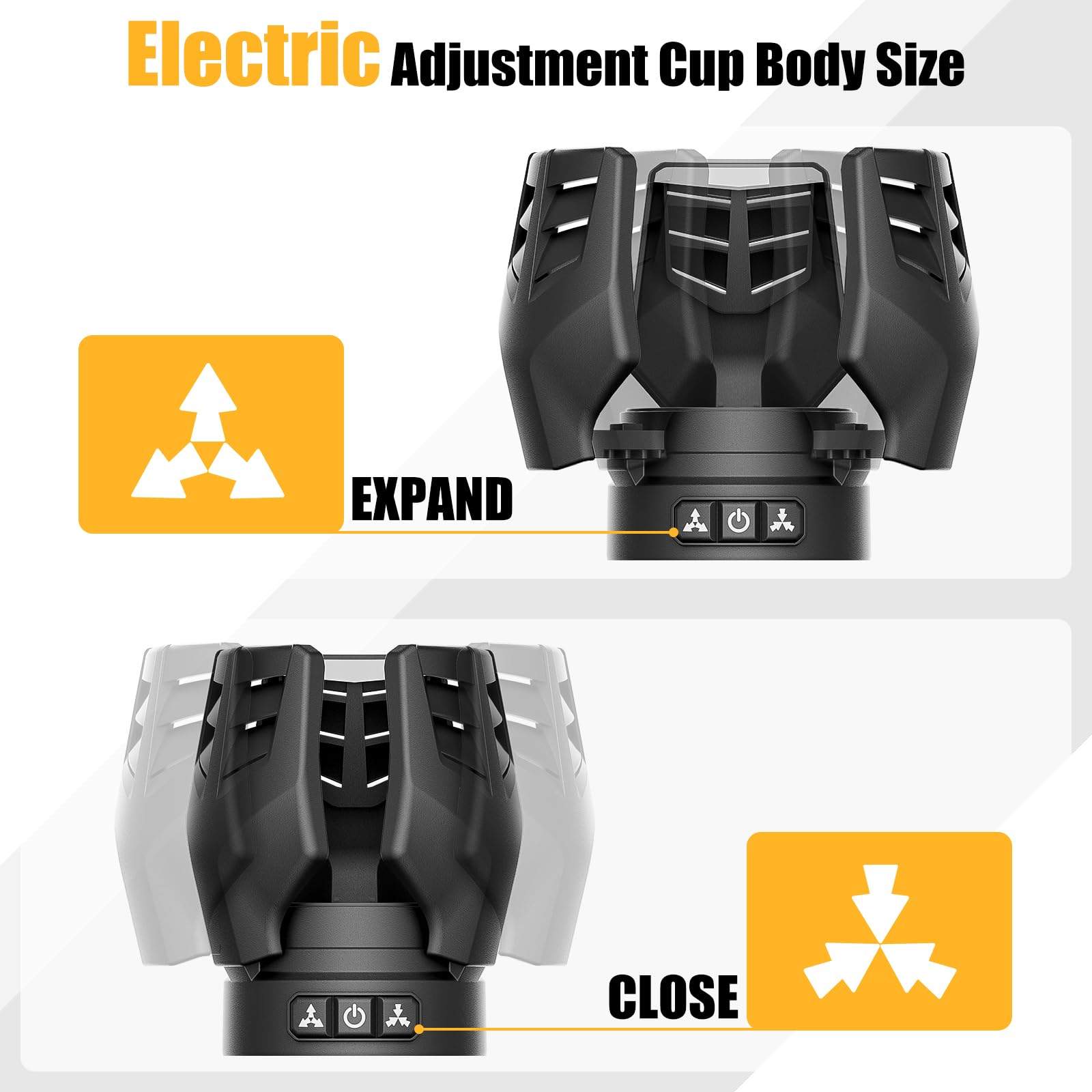 Electric Cup Holder Expander for Car, Vehicle Cup Holder Organizer with Adjustable Cup Body, Car Cupholder Adapter Compatible with Stanley, Yeti, Hydro Flask Large Bottles, Mugs & Cups