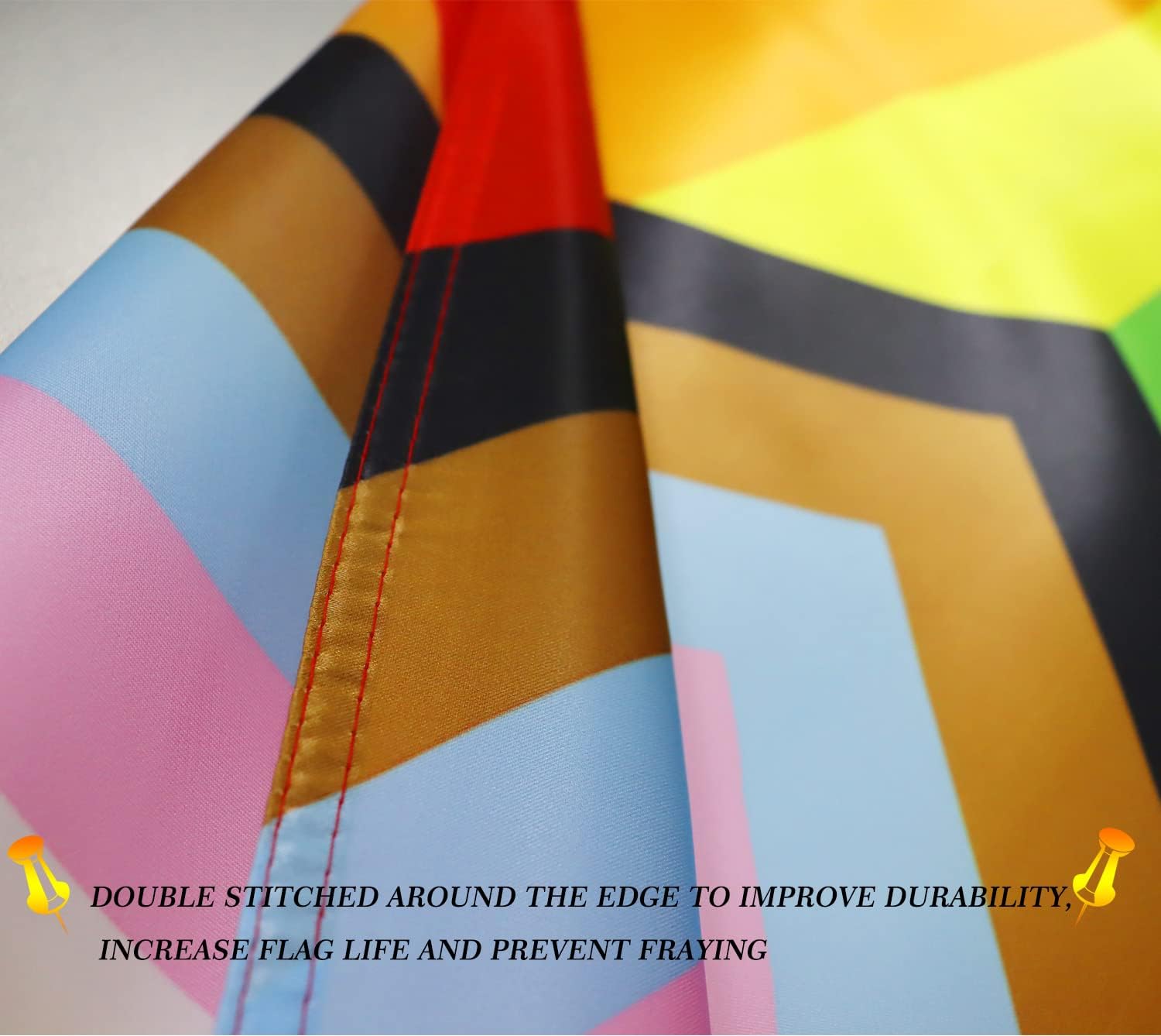 Premium Inclusive New Progress Rainbow Flag 2x3Ft - Both Sides Print Smooth Silk Fabric Support Pride Love LGBT - House Decoration Banner Small Yard Gift - Image 5