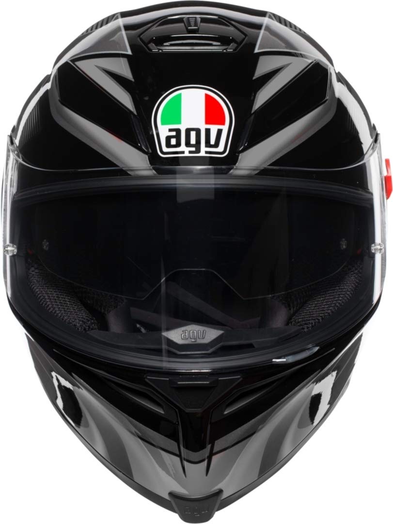 agv K5-S Hurricane 2.0 Black Silver Full Face Motorcycle Helmet Size L Automotive