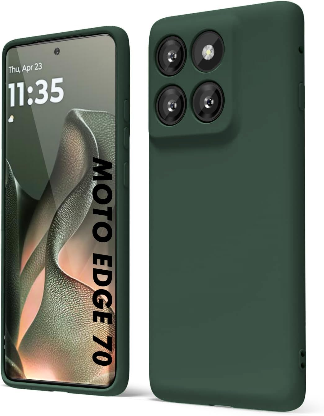 DIZORO Microfiber Candy Case for Motorola Moto Edge 70 5G Smooth Touch Cushion Liquid Soft Silicone Gel Phone Cases Non-Slip Full Body Protective Back Cover - Forest-image-23