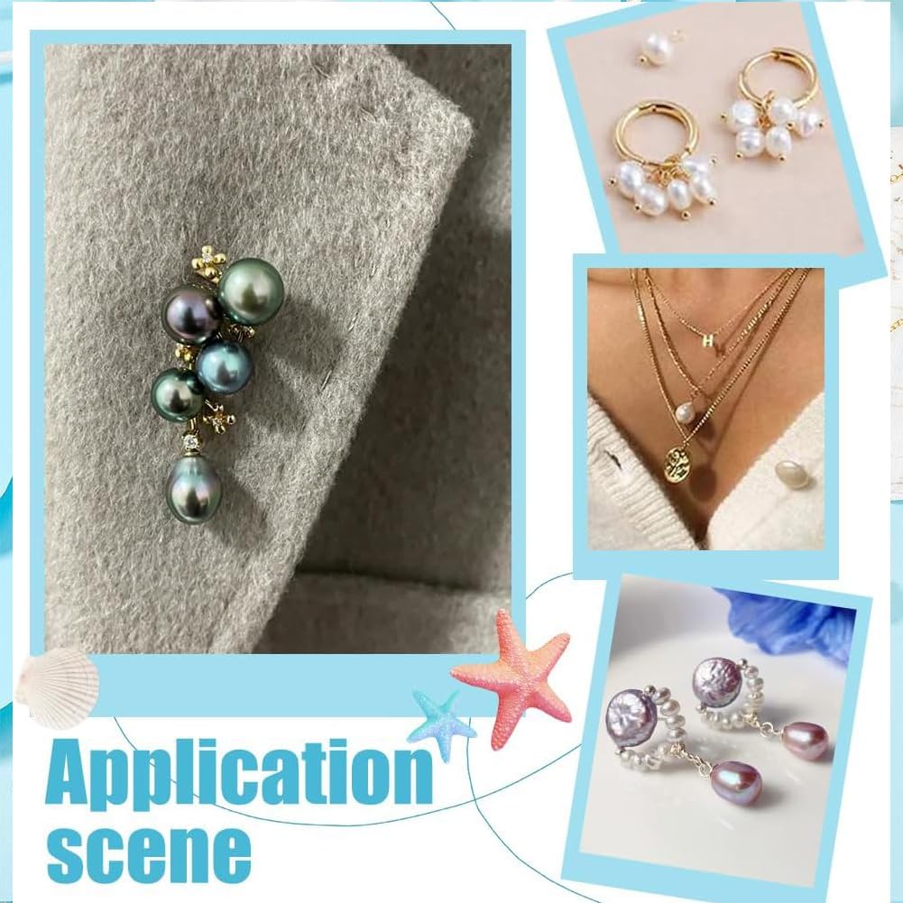 PH PandaHall 40pcs 4 Styles Natural Pear Pendant Charms Pearl Charms for Jewelry Making with Loops, Pearl Dangle Charm with Golden Brass Loops for Earring Bracelet Necklace DIY Jewelry Making - Image 6