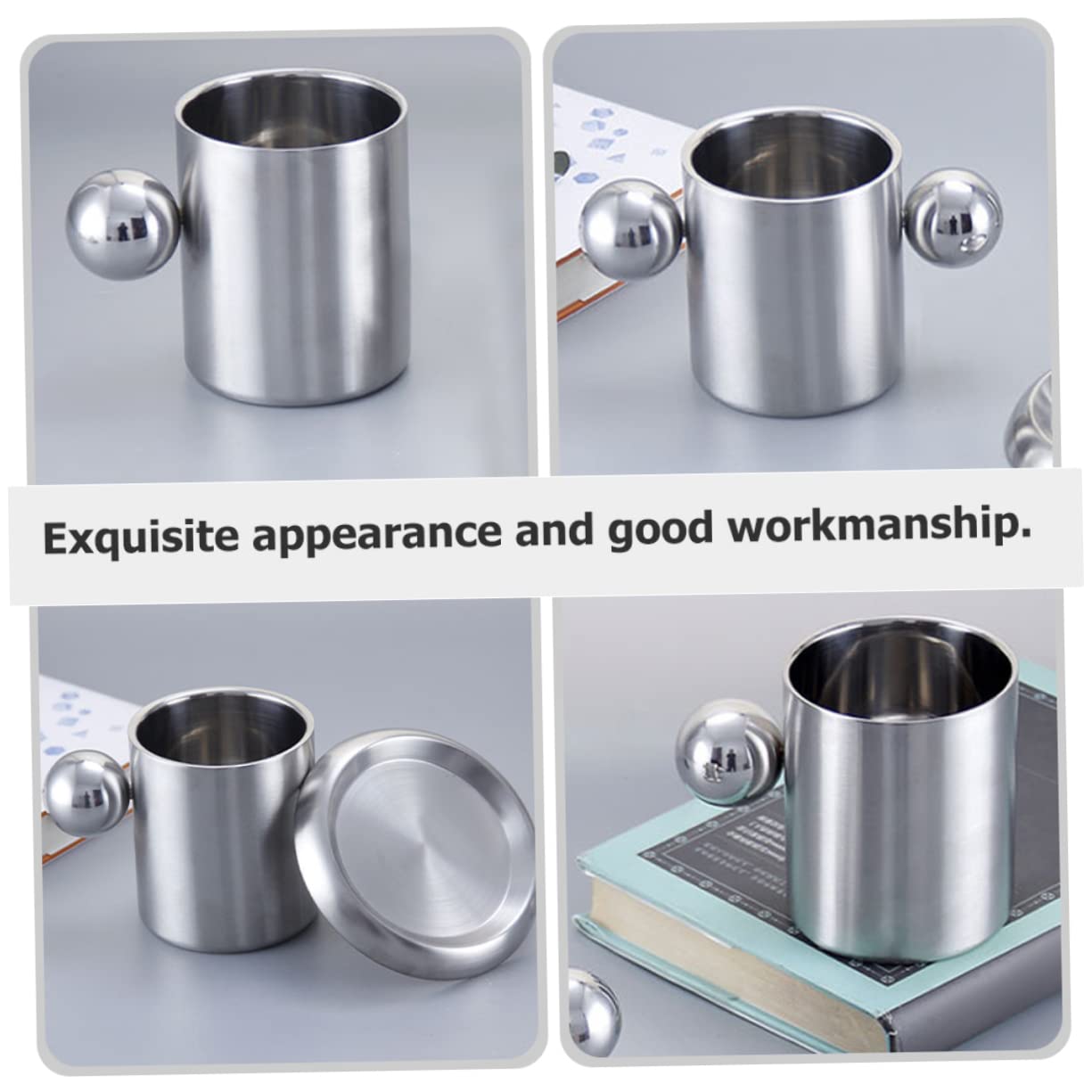 Hemoton Stainless Steel Double Layer Cup Insulated Cooler Cup for Camping Hiking Outdoor