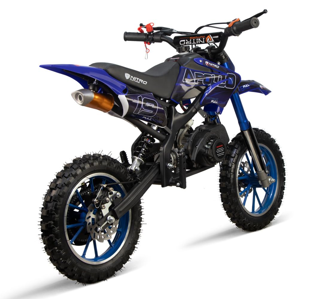 Mini Cross Mini Moto minicross minimoto APOLLO 49cc 2 tempi: Gas Regolabile + Easty Start + Ruote 10" + Freni a disco + Filtro Aria Sportivo + Altezza Sella ca. 60cm + Garanzia 24 mesi (COLORE VERDE)