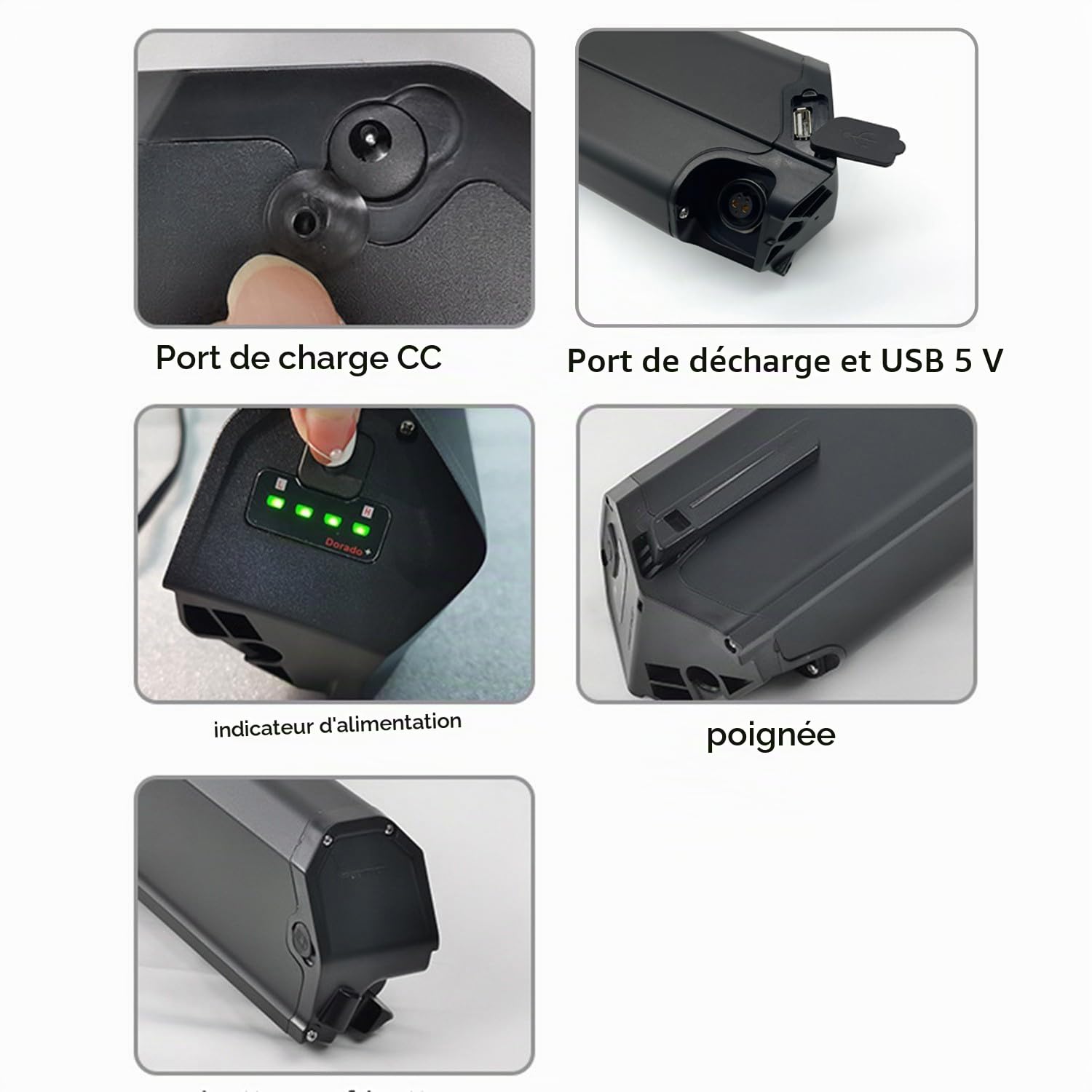 Batterie pour Vélo 48V 13Ah Reention Dorado Plus pour NCM/Moscou 250W 350W 500W 750W 1000W EBike Lithium Batterie de vélo avec BMS et Chargeur
