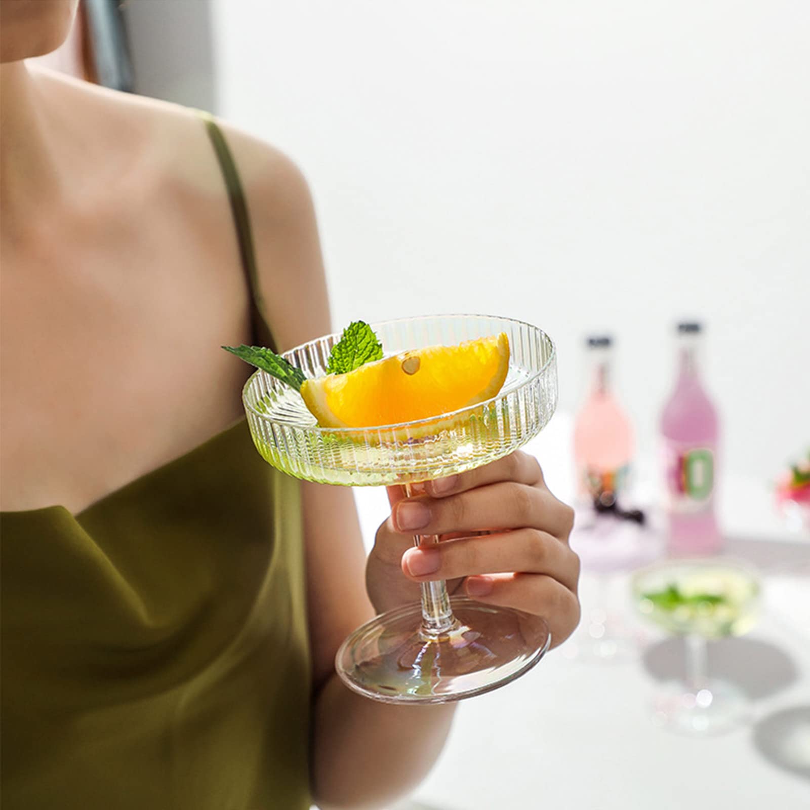 Oreilet Vintage Martini-Gläser Aus Edelstahl - Kupferfarben Für Cocktails & Desserts