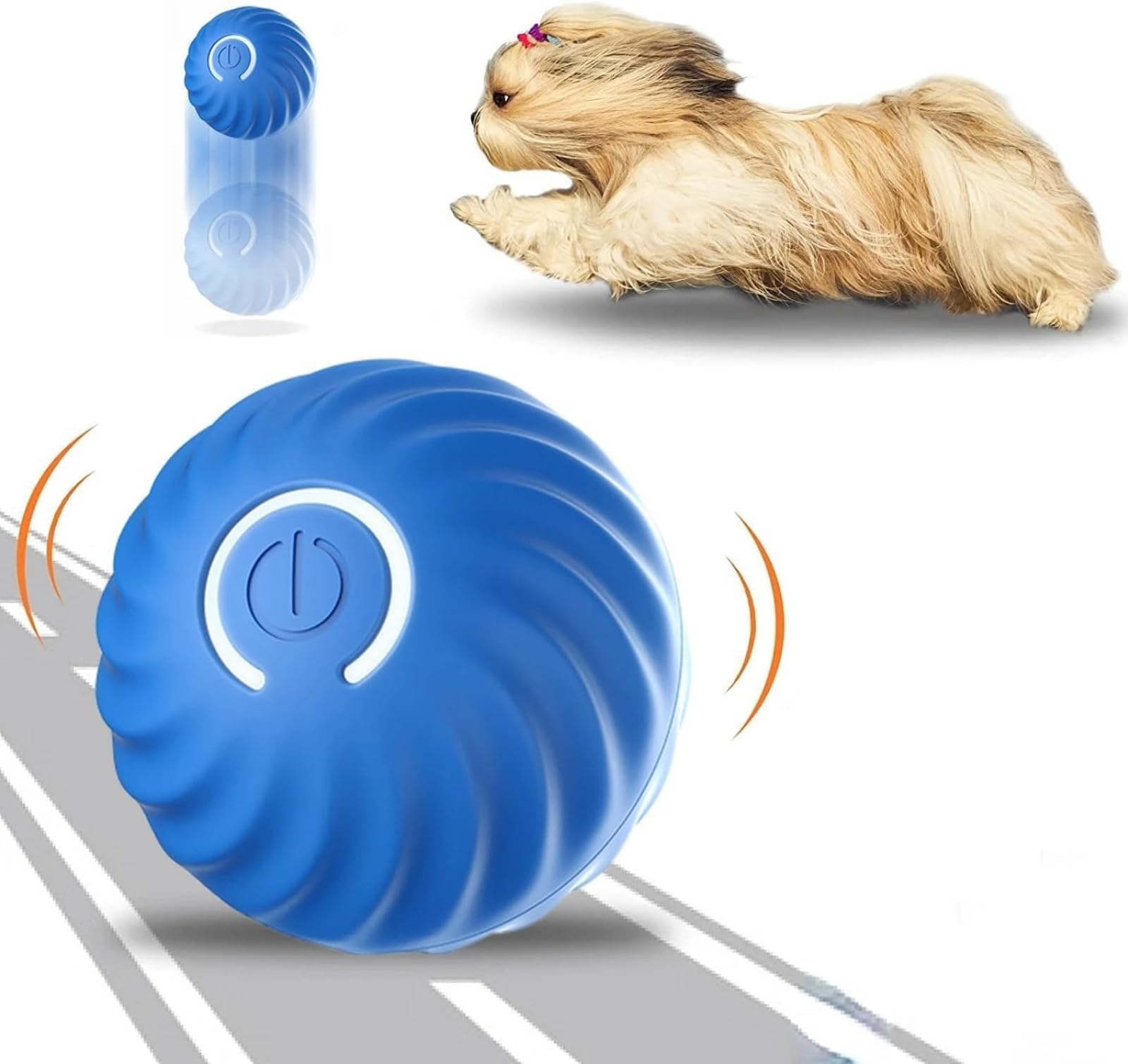 URITIS 56mm TPU Juguete Interactivo para Perros, Pelota eléctrica Inteligente para Perros, Resistente al Desgaste y a Las mordeduras, Juguete para pasear Perros, a Prueba de manipulaciones