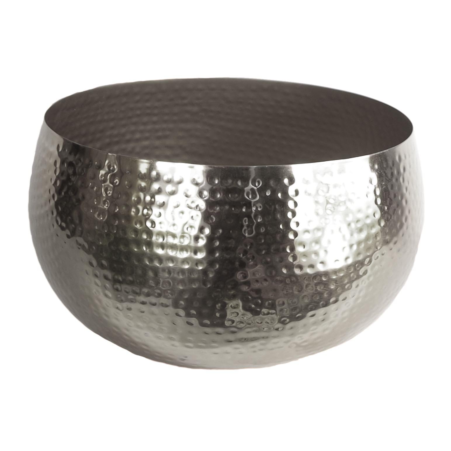 Leaf Large Straight Edge Hammered Metal Planter Reflective