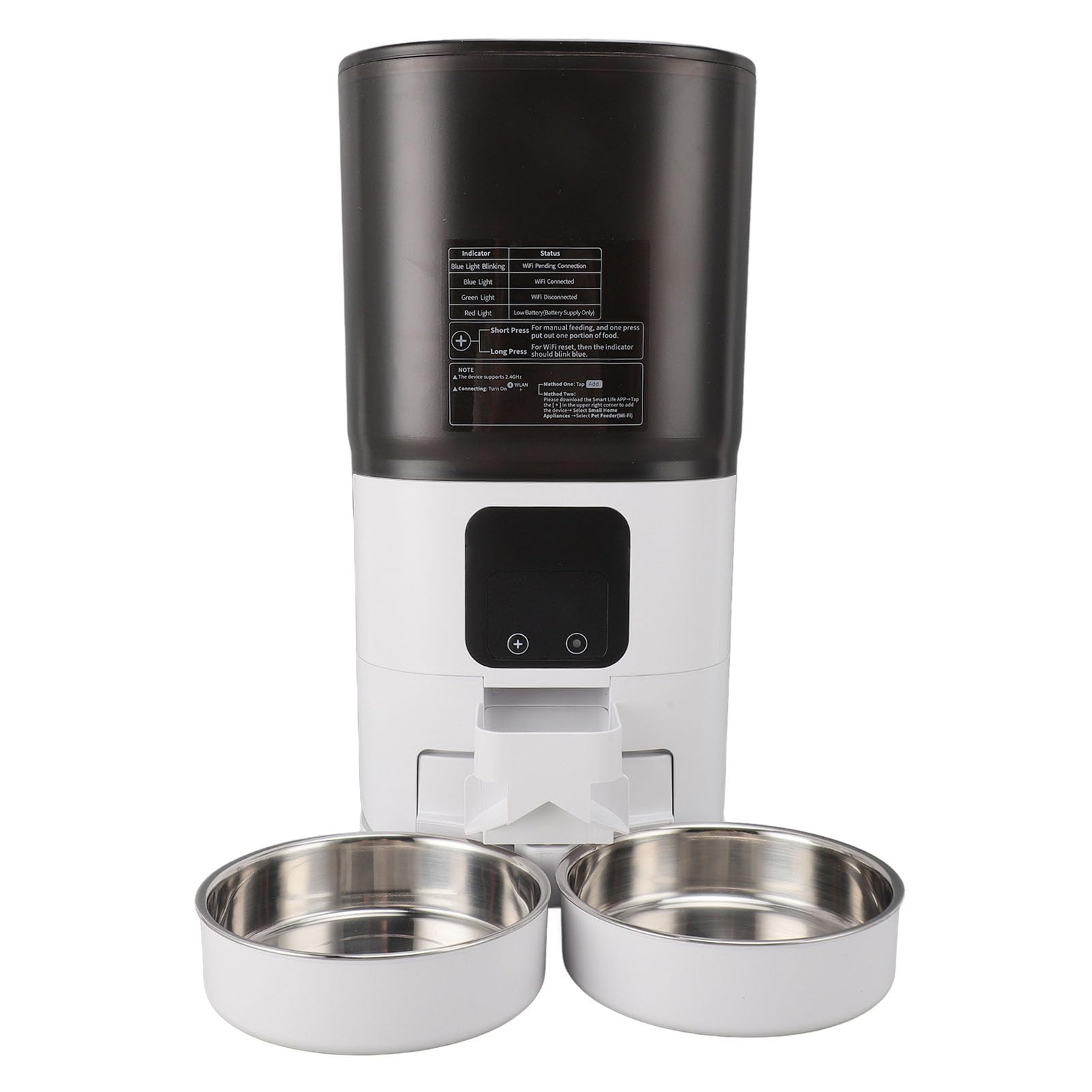 Dispensador de Comida para Gatos, Alimentador Automático para Gatos con Doble Cuenco, Capacidad Inteligente de 7L para Gatos