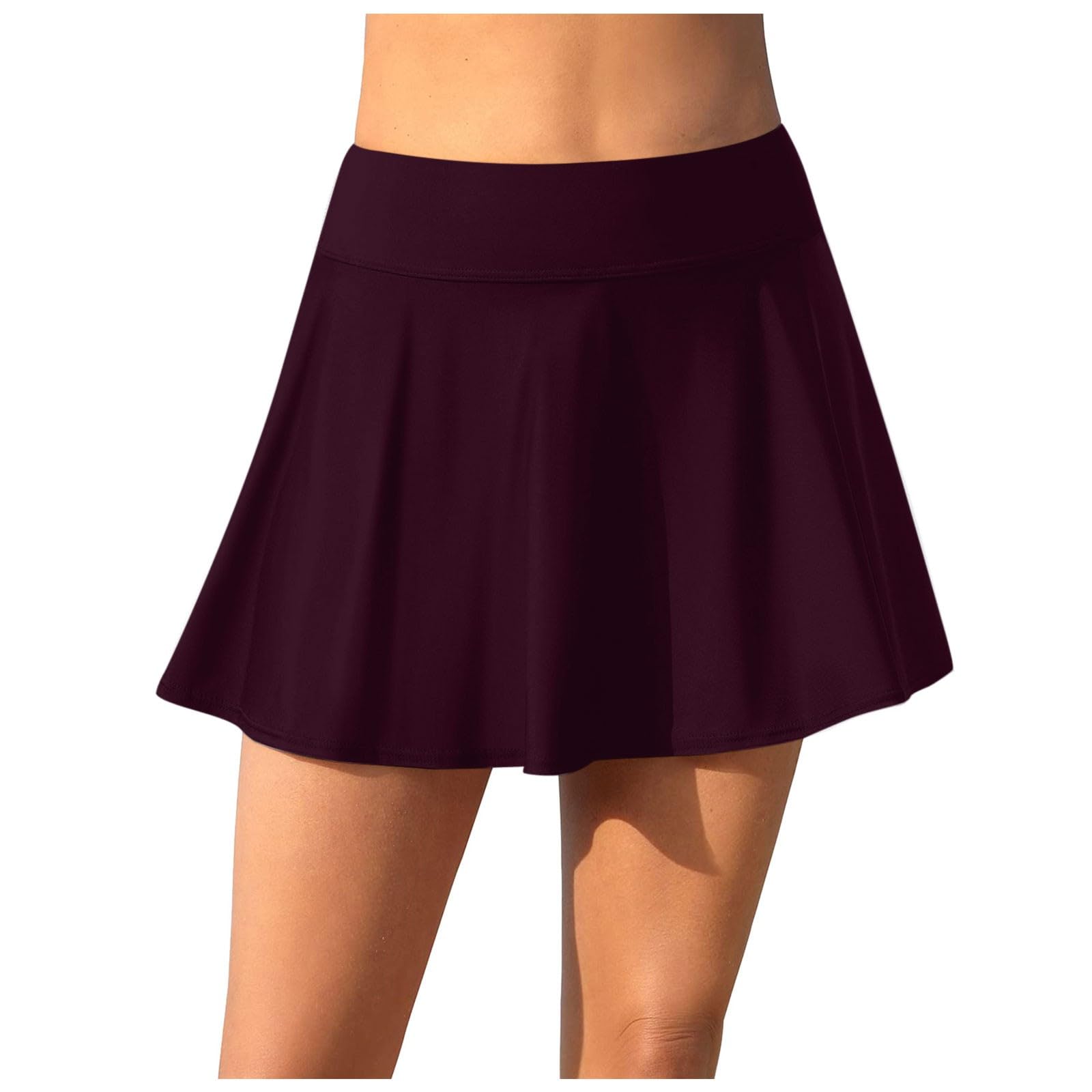 Generico Donna Gonna da Nuoto Elegante Slim Gonna da Bagno Ruched Sportivo Costumi da Bagno Donna Costruito nel Bikini Pantaloni Gonna Corta Vestito da Spiaggia Sexy Swimwear