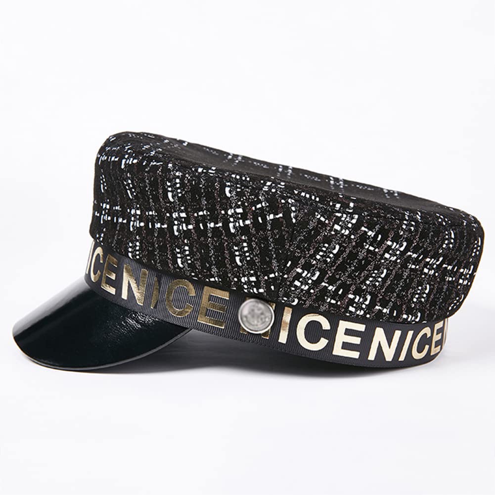 DongBao Sombrero de Violinista para Mujer Sombrero de Pescador Griego Gorra Newsie Gorra de Panadero de Cuero Gorra de Taxista Newsboy Gorra con Visera