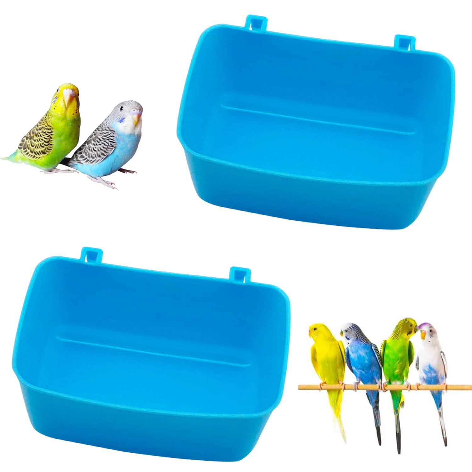 Sunshine smile 2 unidades de bañera para loro, ducha pequeña para loro, bañera para pájaros para jaula, bañera para pájaros, bañera, accesorios para loro, bañera para pájaros, jaula de pájaros,