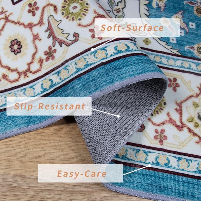 Miniatura 8 de Brevonox Alfombras de área para sala de estar, alfombras de 5 x 7 pies, para dormitorio, alfombra lavable a máquina, alfombra de comedor, alfombra