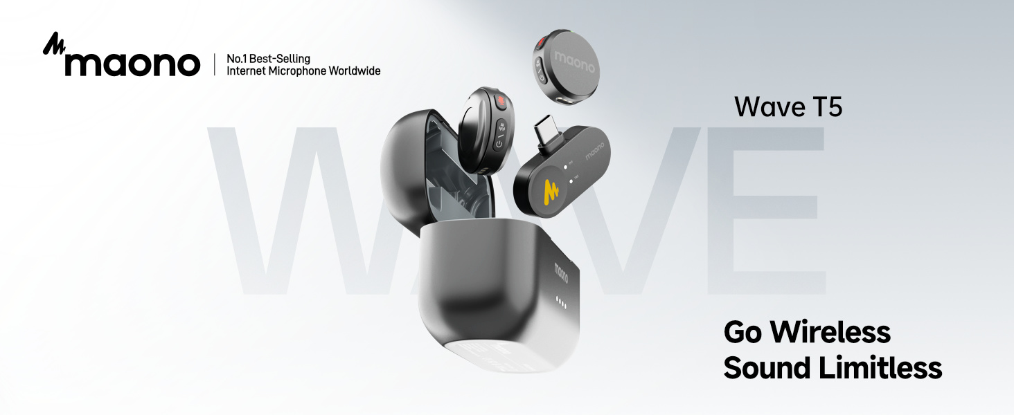 MAONO Wireless Lavalier Microphone for iPhone 17/16/15/Android