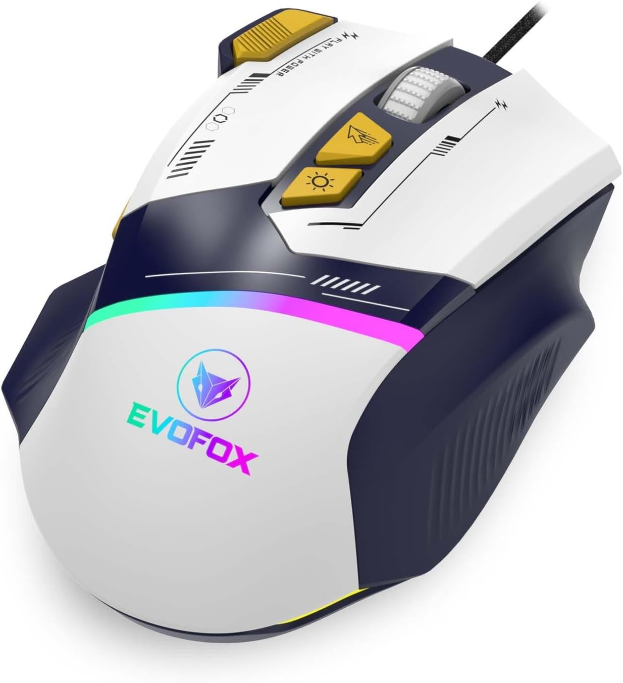 EvoFox Blaze Programmable Gaming Mouse with 500Hz Polling Rate | Ultra-responsive 7000fps | Gaming Grade Sensitive DPI Upto 12800 | RGB lights | Windows Software
