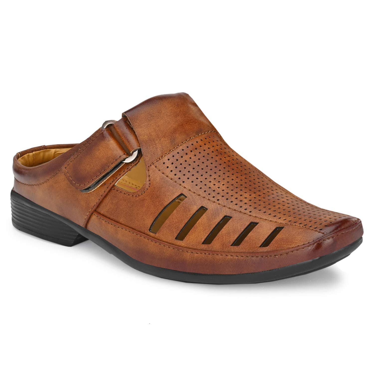 AZZARO BLACK Mens Synthetic Leather Velcro Casual Sandal 7UK/IND,tan (B09QCPGW5Y) Amazon Price History, Amazon Price Tracker