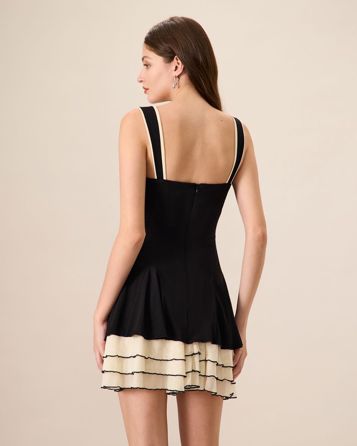 RIHOAS Women's Black Bodycon Short Dresses Knitted Party A-Line Mini Dress