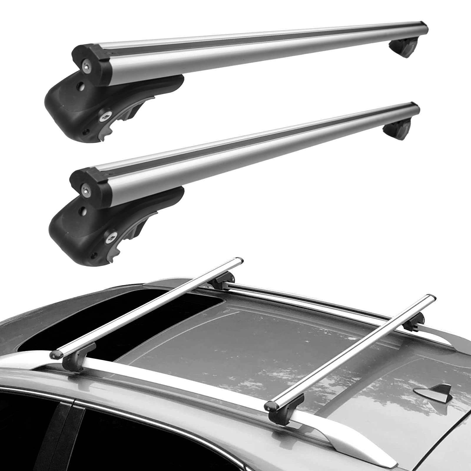 Buy KYX Universal Roof Rack Cross Bars for Rasied Side Rails with Gap