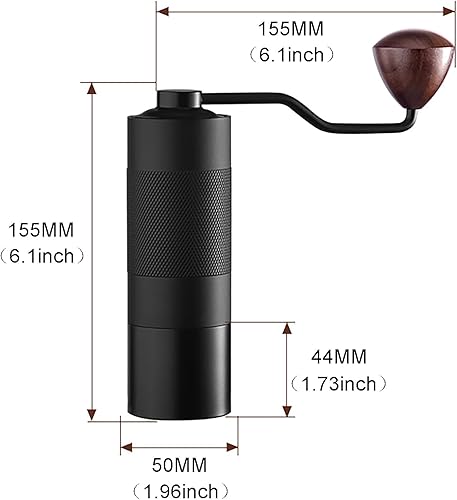 Miniatura 4 de MOJAE - Molinillo de café manual con rebaba cónica de acero inoxidable CNC420 y 12 ajustes ajustables, expreso portátil de fino a grueso para