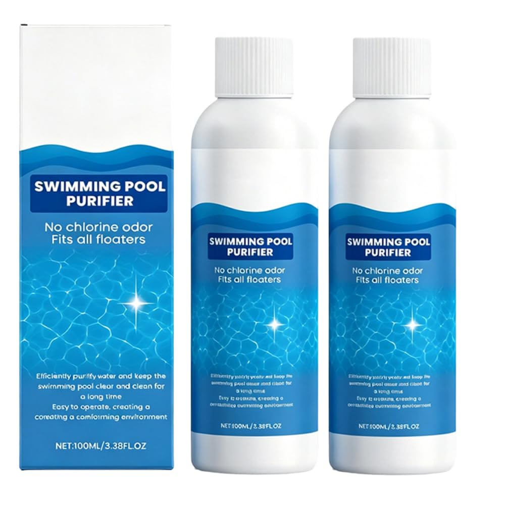 Swimming Pool Purifying Liquid–Crystal Clear Water, 2026 New Pool Clarifier for Swimming Pool, Keeps Water Crystal Clear & Removes Cloudiness for Inground Pools & Above Ground Pools (2PC)