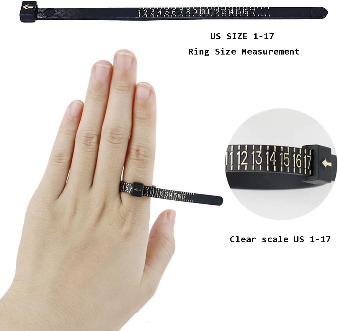 Ring Sizer Measuring Tool Ring Mandrel Measurer Finger Sizer Ring Size Gauge Measurement Tool Rings Sizing US 1-13 with Half Size