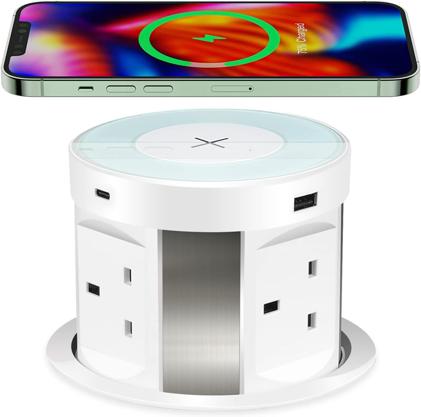 Automatic Pop Up Outlet for Kitchen Worktops, Ennotek Wireless Charger