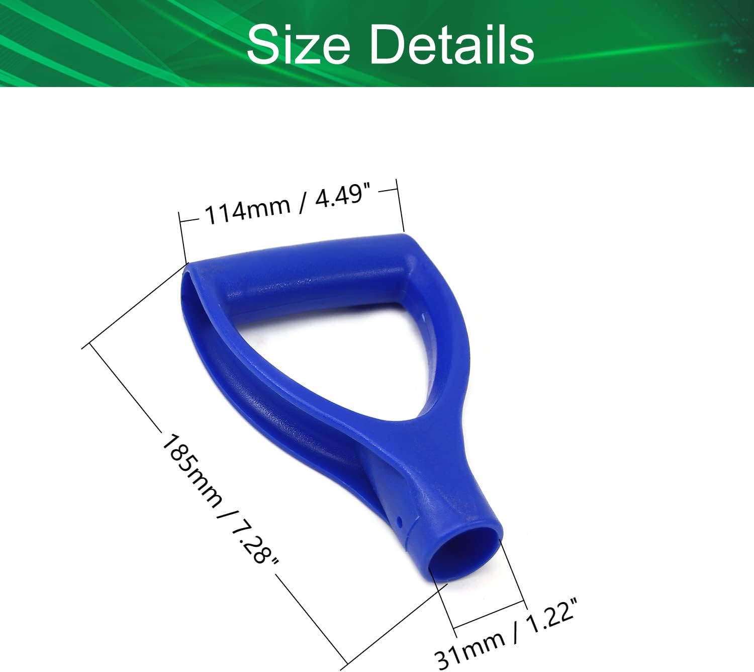 2Pcs Blue PVC D-Grip Shovel Handles, 32mm Inner Diameter, Multi-Purpose Shovel/Spade Hybrid Garden Accessories