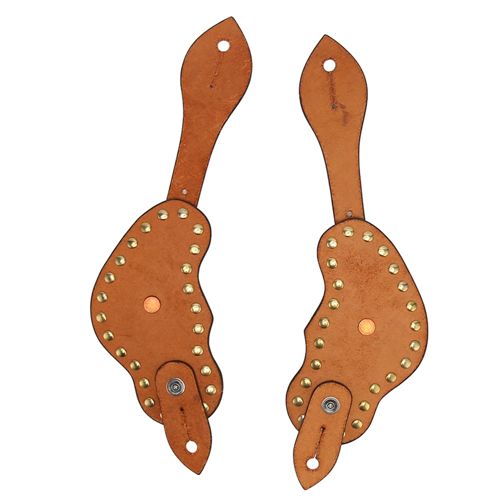 Western-Sporenriemen aus Leder, verstellbar, Vintage-Stil, mit Strasssteinen, Braun, für Reitausrüstung