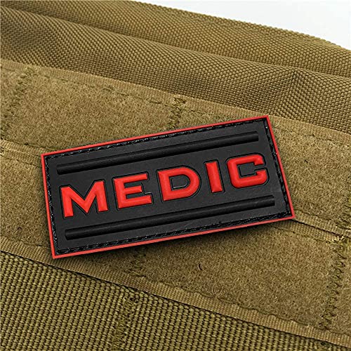 Medic Rubber 3D Pvc Paramedic Emt Ems Tactical Morale Black Ops Red Patch #TOP5
