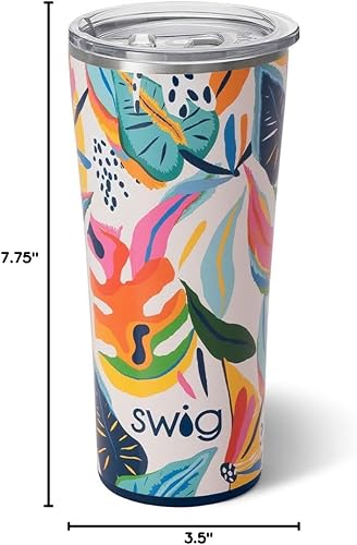 Miniatura 10 de Swig Life Vaso aislado de 22 onzas, vaso de café de viaje con tapa, apto para portavasos de viaje, termo de acero inoxidable (Calypso)