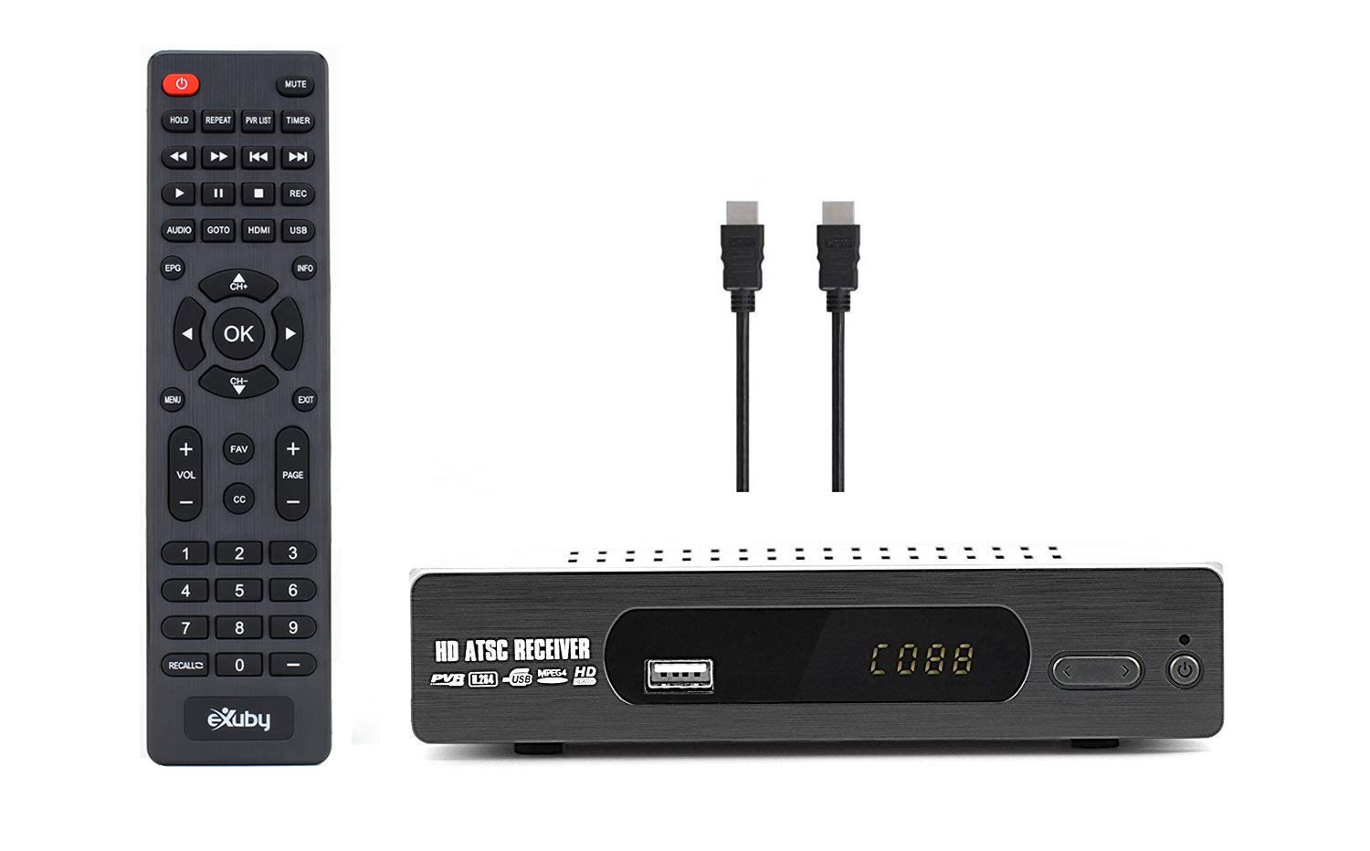 Buy eXuby DTV Converter Box for TV and HDMI Cable for and Viewing Full