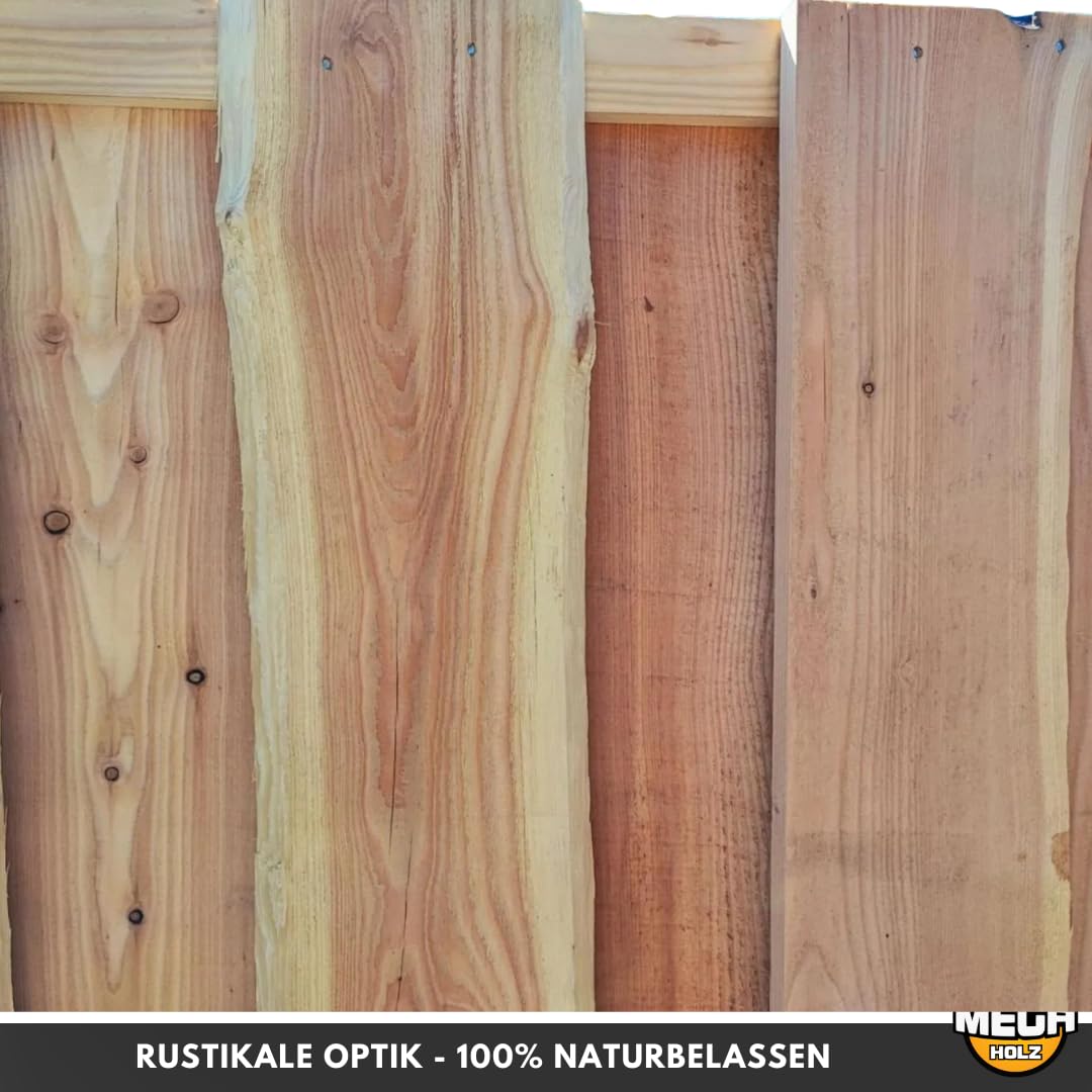 Sichtschutzzaun Set Natura Lärche 4 Zaunfelder inkl. Pfosten und Montagematerial, Garten Holzzaun