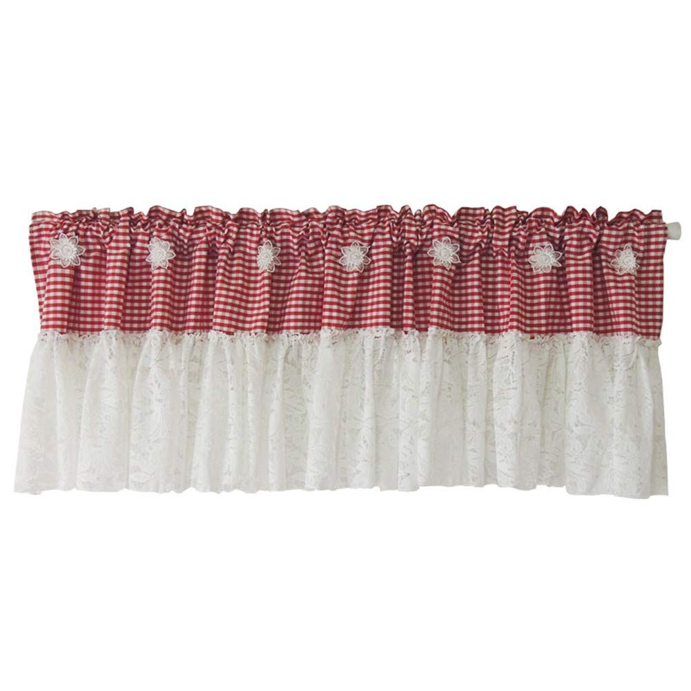 Demi-rideaux en coton semi-ombragés rUrEu anti-décoloration à motif dentelle romantique