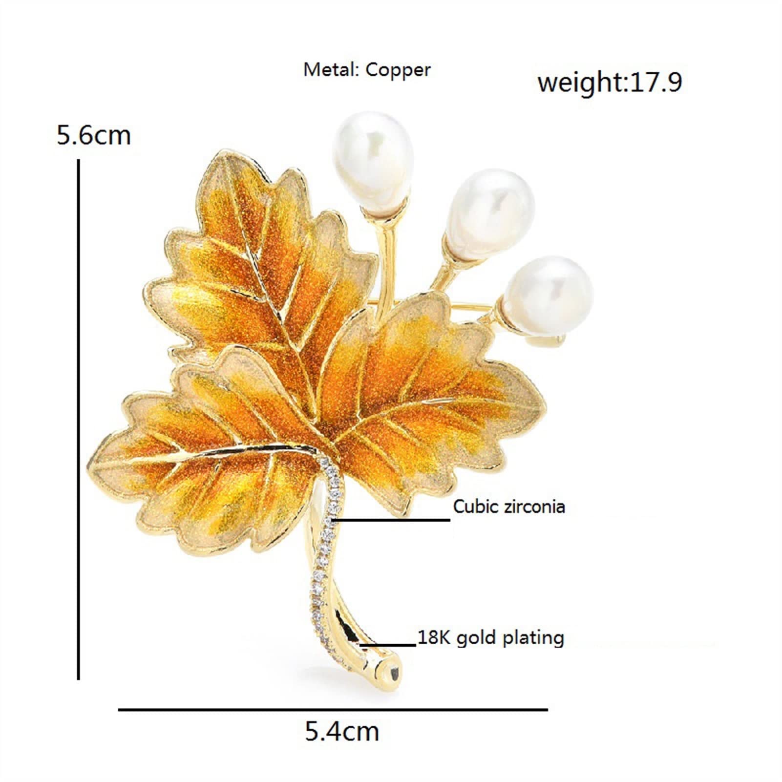 Damen Broschen Damenmode Accessoires Vintage Perle Emaille Blattform Brosche Party Brosche Bankett Brosche Brosche Pin