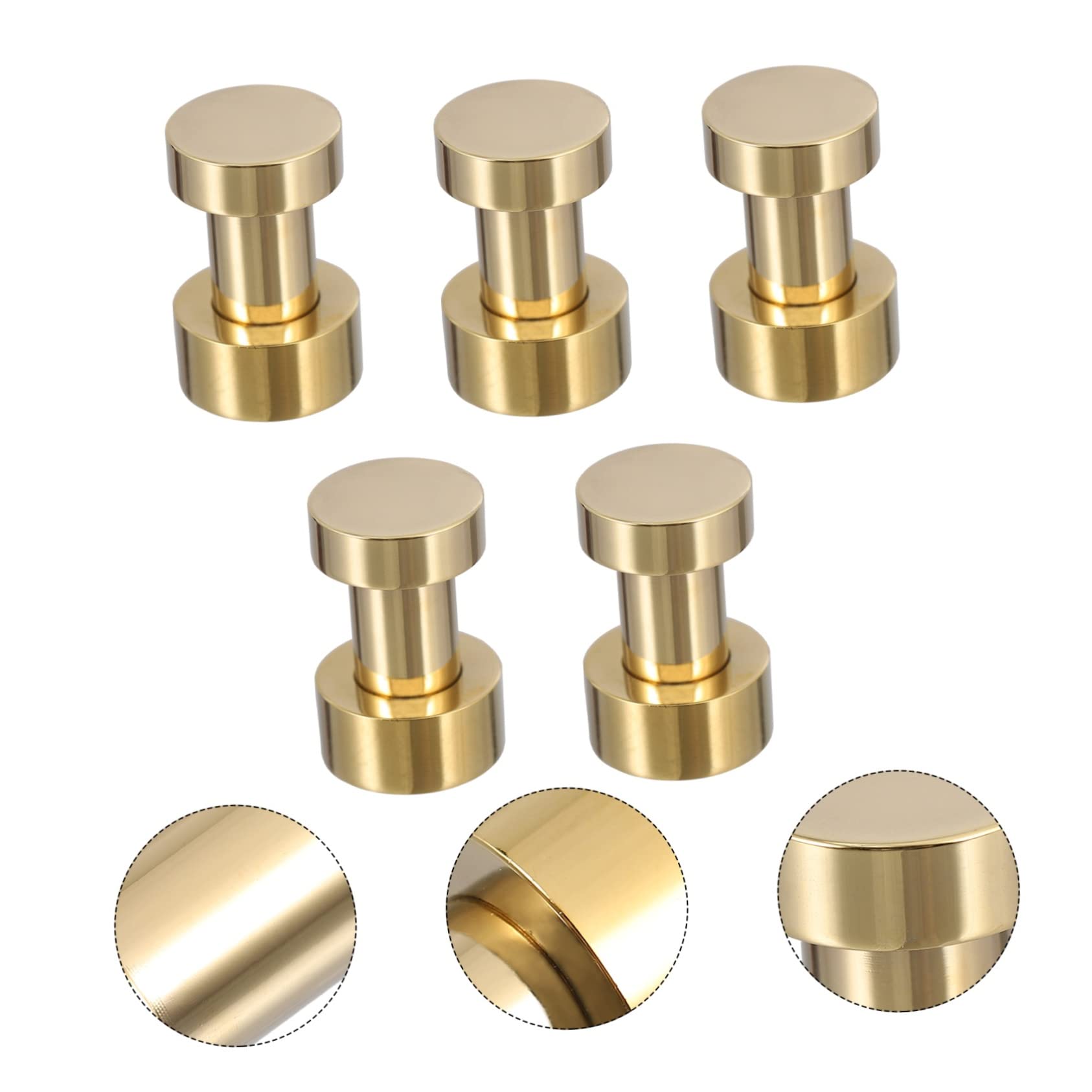 MAGICLULU Ganchos Espacio Pared Dorado Resistentes de Latón Ahorran de 5, y Toallas y Ropa Baño y Salón