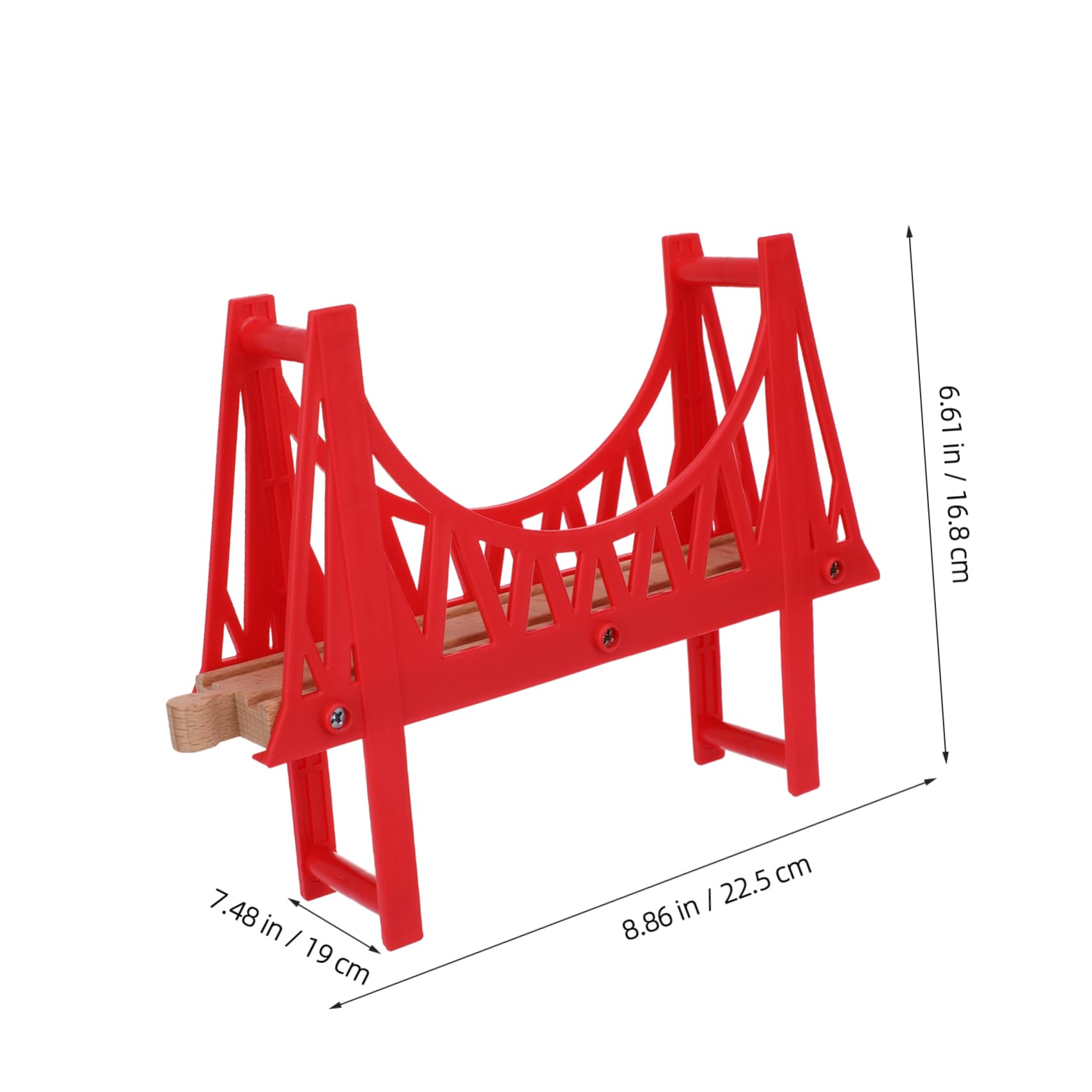DIYEAH Wooden Train Track Bridge Model Detachable Suspension Bridge Educational for Flexible Track Layouts for Home and School Play