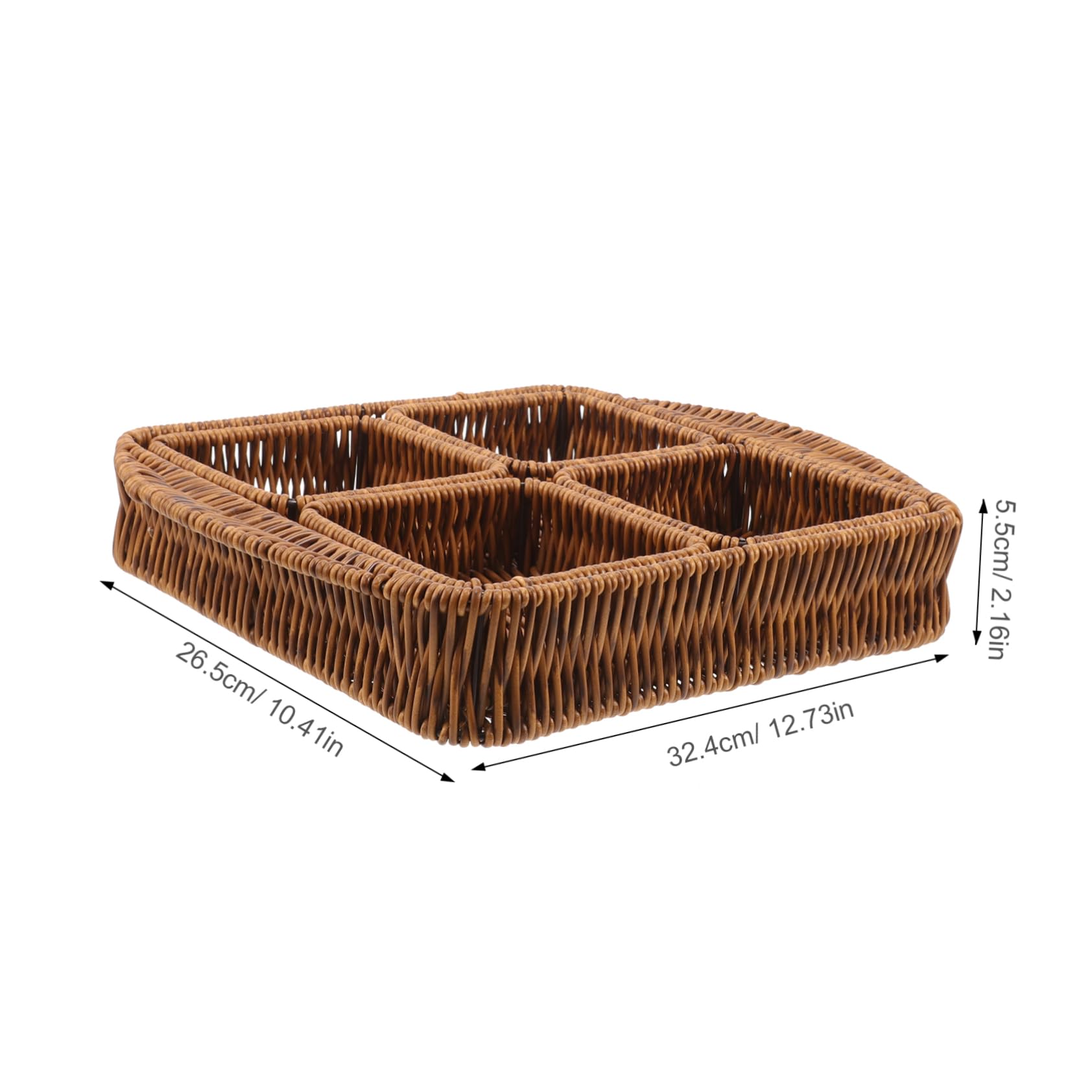 OKUMEYR 1 Set Woven Storage Basket Small Snack Basket Organizer for Desktop Multi Functional Compartment Storage for Dried Fruits and Sturdy and Practical Design for Home Use