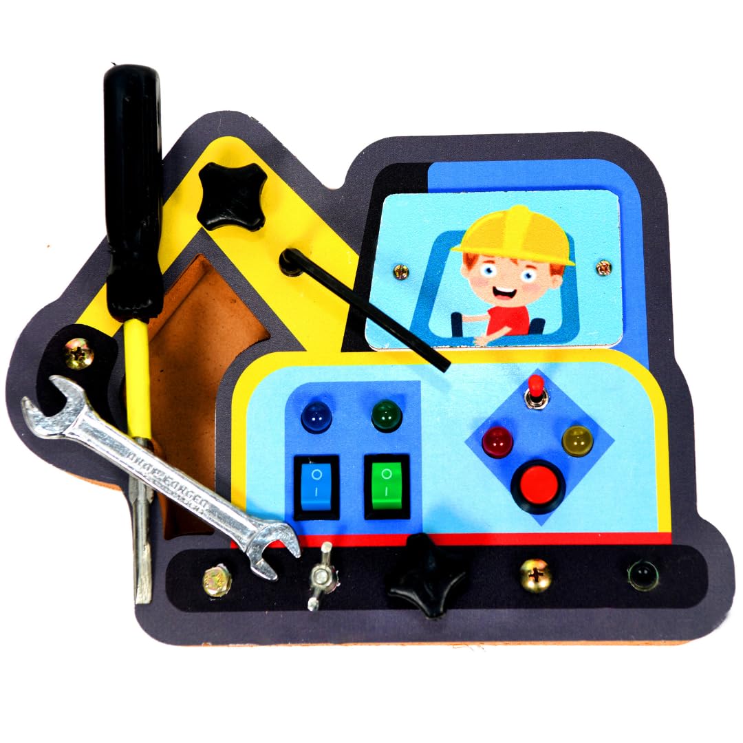 BabyBundle Wooden Screwdriver Board Set for Kids - Montessori Preschool Busy Board Toy with 4 switches and 4 LED Lights, Fine Motor Skills Stem Sensory Travel Screw Board Toys for 3 4 5 Year Old (B0D9M1LQ7S) Amazon Price History, Amazon Price Tracker