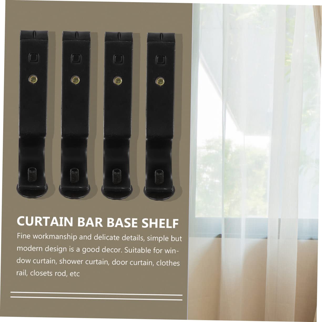 10pièces Supports de Tringle à Rideaux Fer Lot pour Tringles de Fenêtre Porte avec Design Épuré et Finitions Lisses