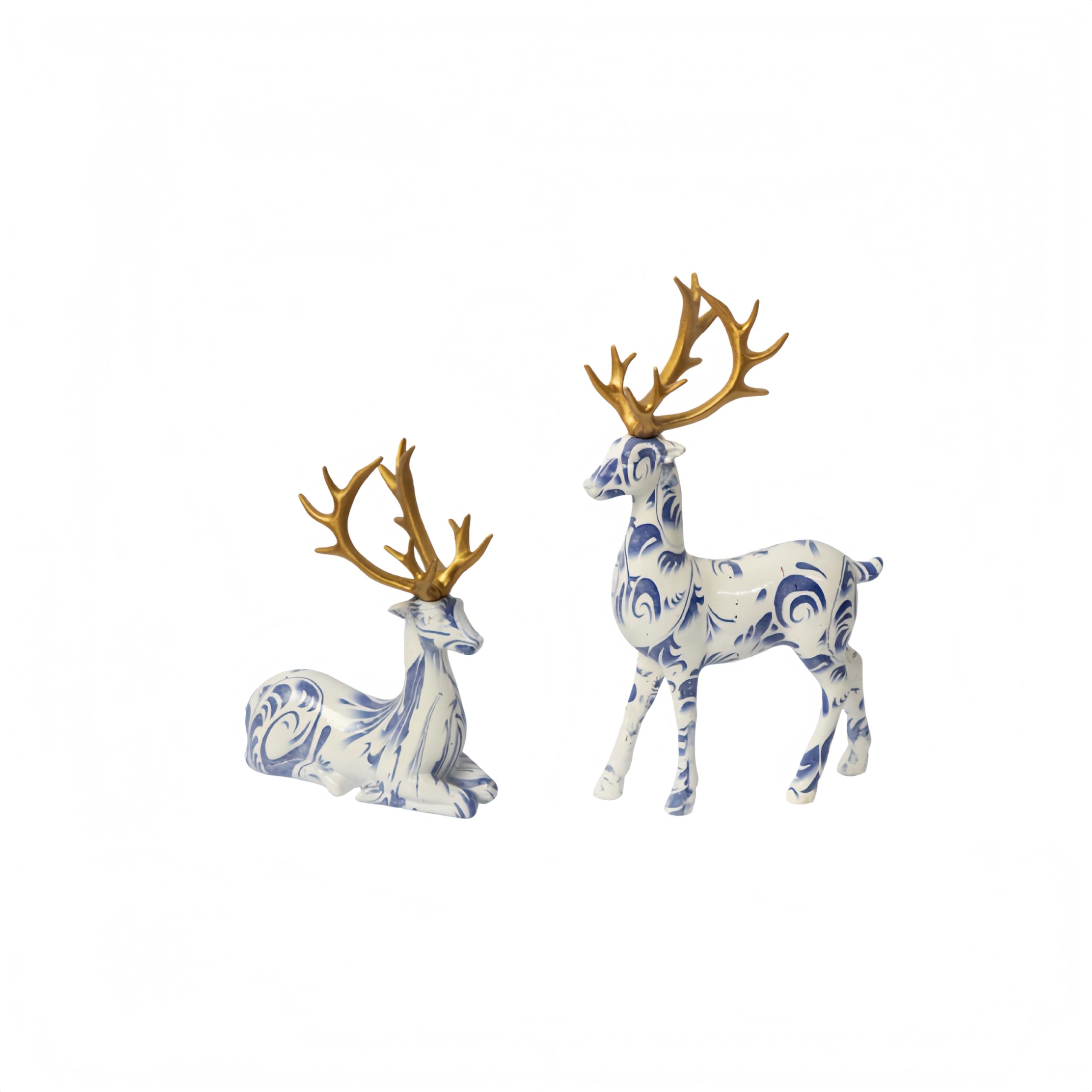 Sculpture de Cerf Exquise en Paire d'Élan : L'Art du Décor de Table de Noël Haut de Gamme