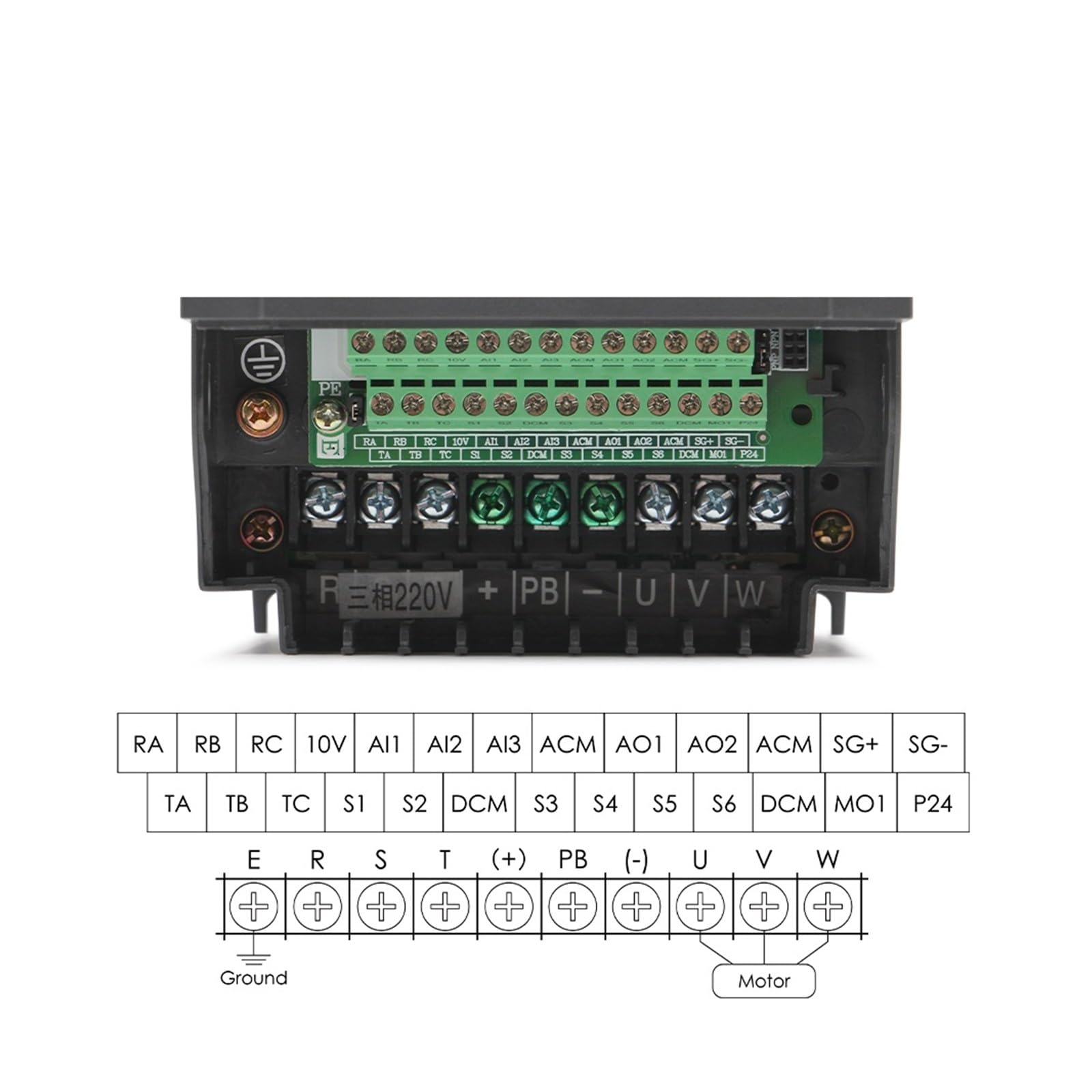 1.5KW BD600 Inverter 220v/380v Azionamento a frequenza variabile Uscita trifase Controllo velocità Motore 0-1000Hz vettoriale