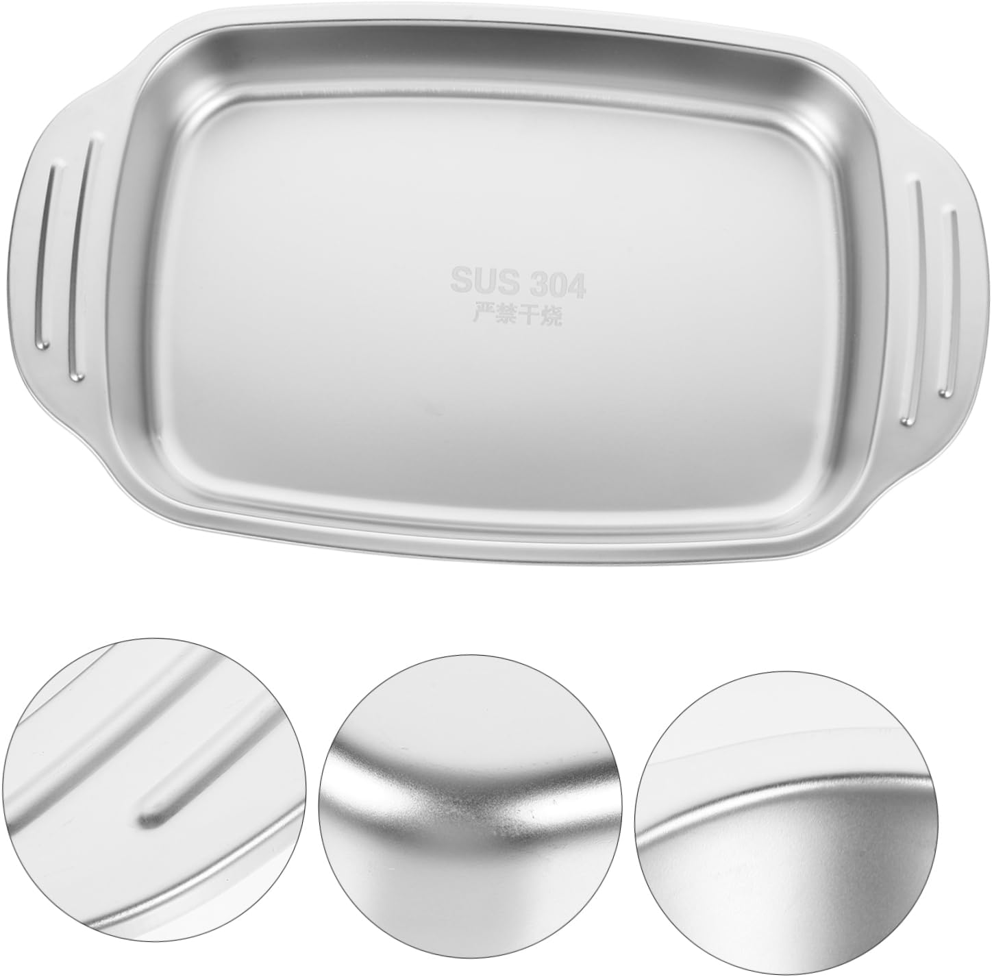 Veemoon 4pcs Stainless Steel Fish Roasting Pan for Induction Cookers Compact Baking Tray for Kitchen Use Rectangular Food Container for Home Cooking and Serving