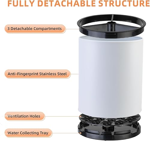 Miniatura 4 de Soporte para utensilios de cocina, extra grande, giratorio de 360, para encimera, organizador de acero inoxidable, almacenamiento de cubiertos,
