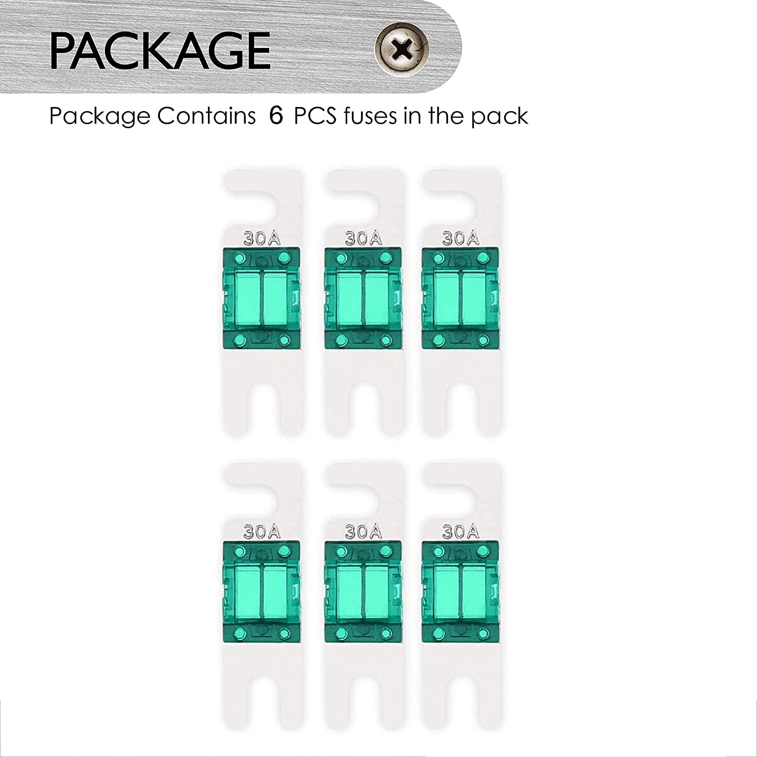 Lot De 6 Mini Fusibles ANL Pour Voiture, Camion, Moto, Bateau - 15A à 60A - Protection Circuit Audio & Électronique | Couleurs Codées, Facile à Identifier