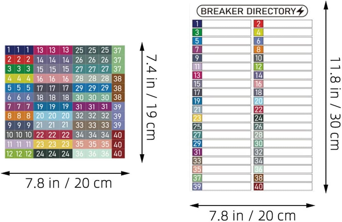 Circuit Breaker Panel Labels, Self-Adhesive PVC 3 Sets Waterproof | Blank Marking Spaces, Reusable Tear-resistant Sheets, Quick Identification for Office Breaker Boxes, Neat Modern Appearance