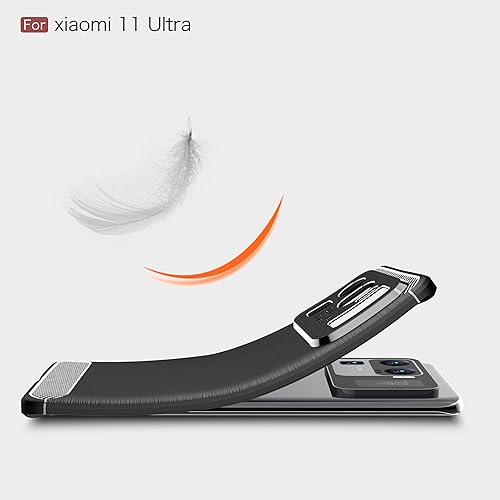 Miniatura 7 de Funda compatible con Xiaomi Mi 11 Ultra, cubierta de diseño de textura de fibra de carbono, funda de absorción de impactos diseñada para Xiaomi Mi