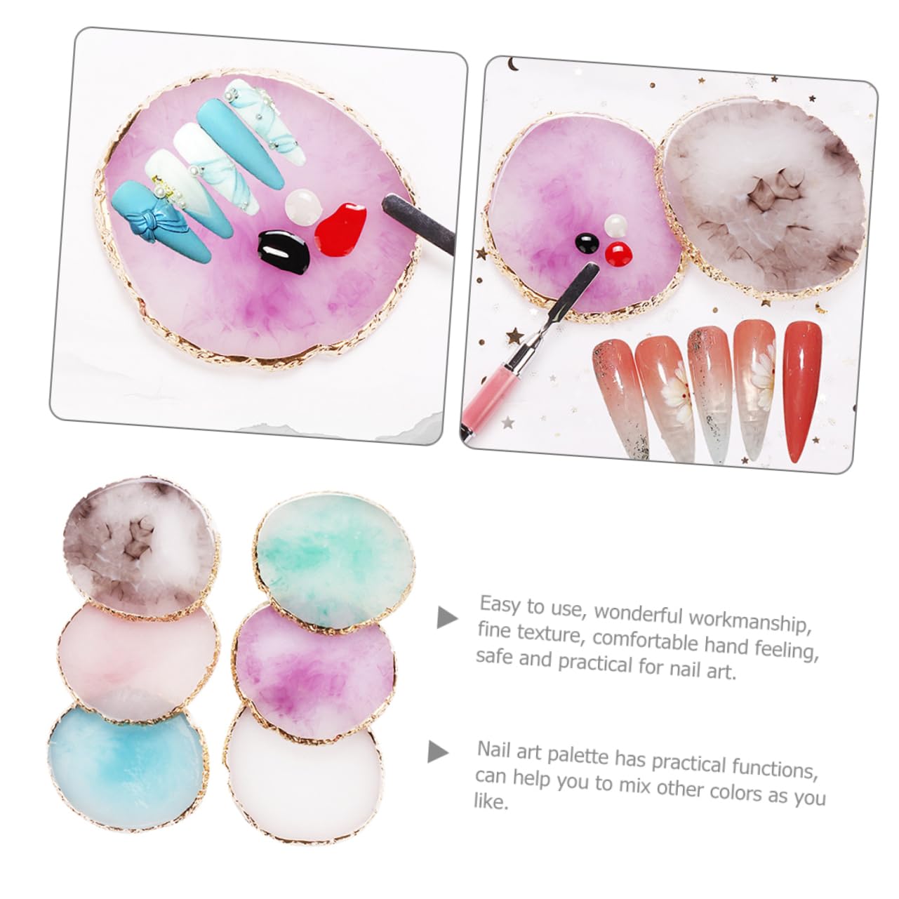 SHERCHPRY 6pezzi Per Nail Art in Resina Per Miscelare Colori Unghie Esposizione Manicure