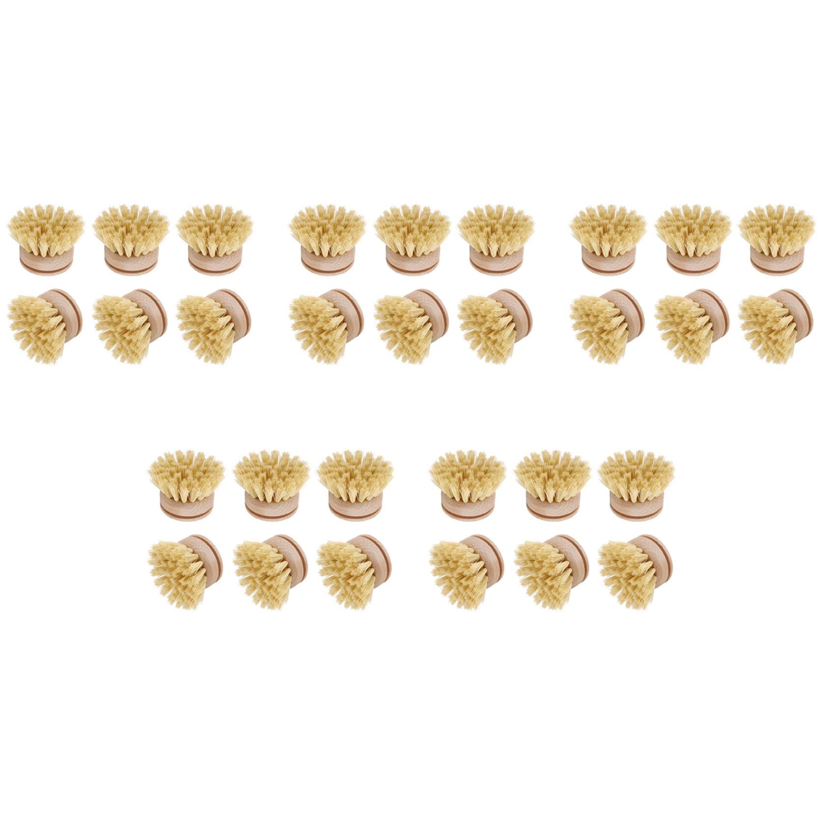 Hndhbfgrt Washing Up Brush,Dish Brush,30 Pcs Replacement Brush Heads Wooden Cleaning Dish Brush Refillable Kitchen Beech