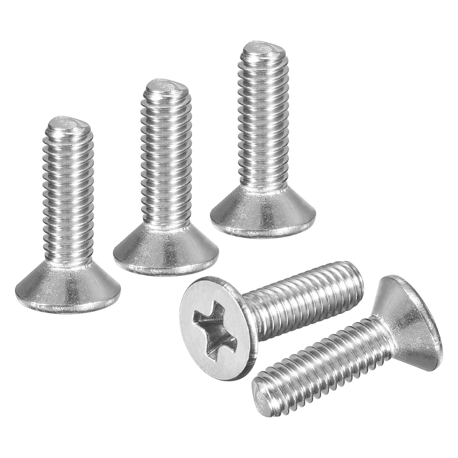 DTGN M4-0.7x14 Flat Head Countersunk Machine Screws - 100pcs - Good for Furniture and Machinery - 304 Stainless Steel Phillips Machine Screws Bolts - Silver