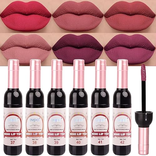 Miniatura 60 de evpct 3 lápices labiales líquidos mate azul oscuro, negro, morado, mate, brillo de labios, juegos de maquillaje a prueba de manchas, cara de cráneo