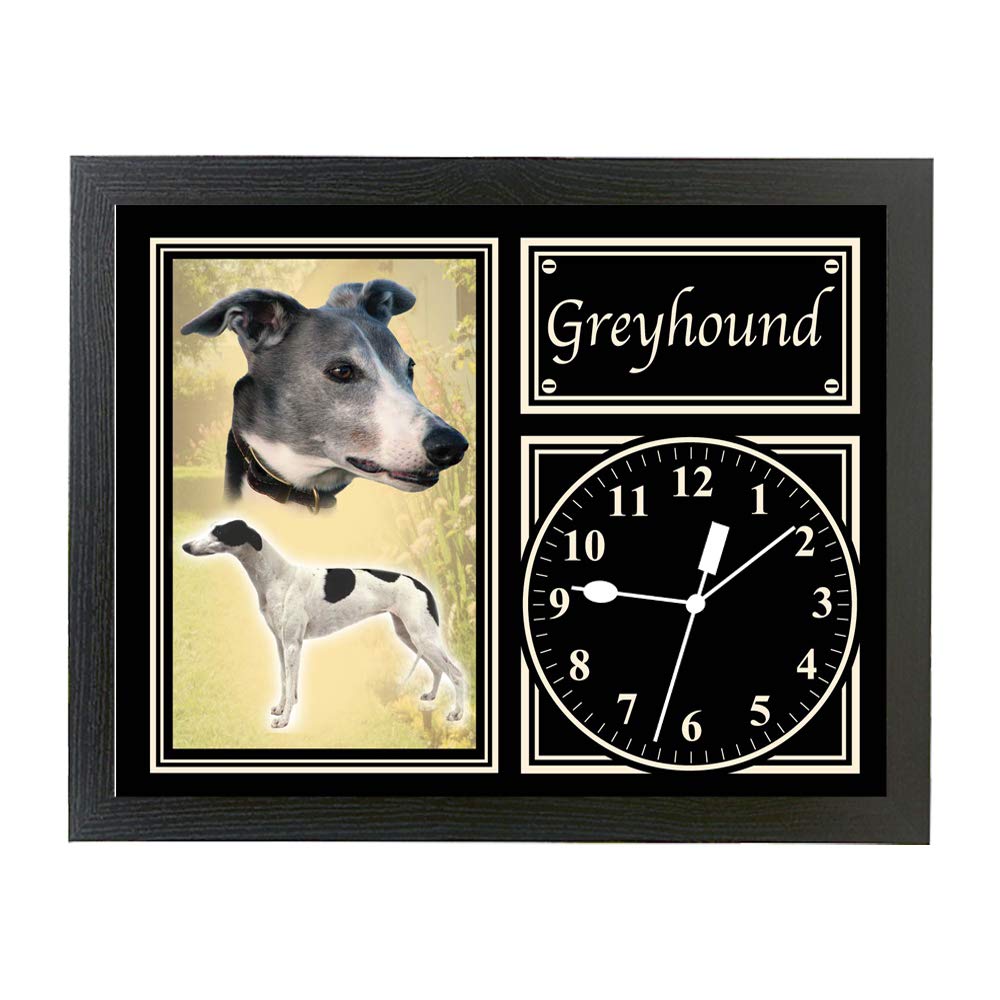 Personalised Gift Products Grey Hound Dog Breed Gift Clock